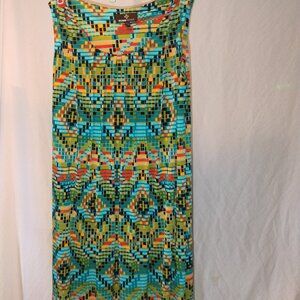 Ronni Nicole | Geometric Print Cap Sleeve Dress | Size 14 | Multicolor